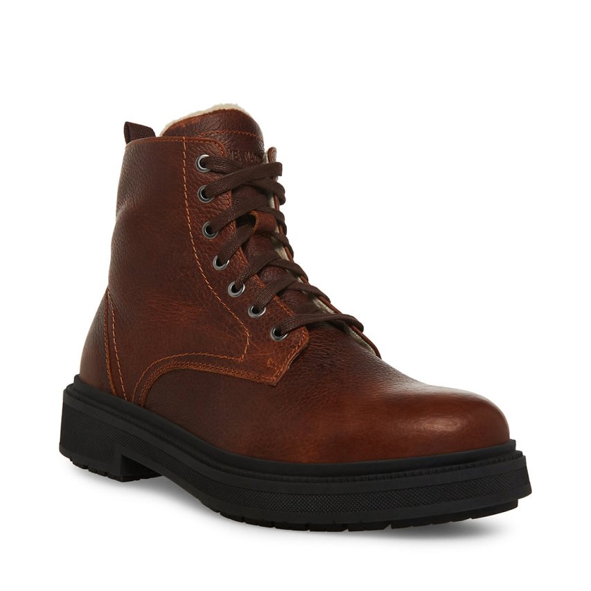 Botines Steve Madden Denalii Cuero Hombre Marrones Oscuro | ES KO36S2